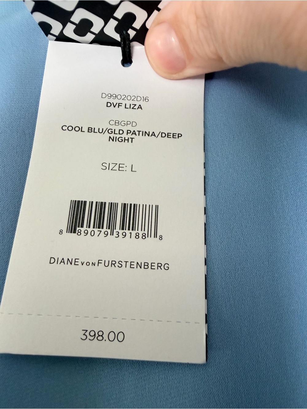 NWT Diane von Furstenberg Silk Light Blue Layered Sleeveless Dress Size L - Picture 7 of 10
